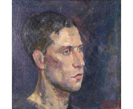 Melita Denaro (British b.1950), Portrait of Paul McMullen, oil on canvas, Royal Academy frame, measurements 31 x 31 cm, frame