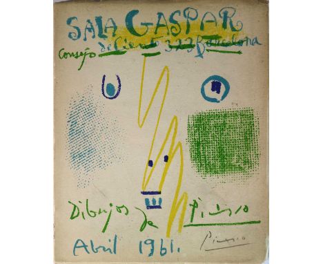 Sala Gaspar Picasso Dibujos- Gouaches- Acuarelas, Barcelona 1961, exhibition catalogue with colour lithograph cover, first ed