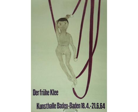 Paul Klee (Swiss-German 1879-1940) Exhibition poster 'Der Frühe Klee' at Kunsthalle Baden-Baden 18.4.-21.6.64, measurements 8