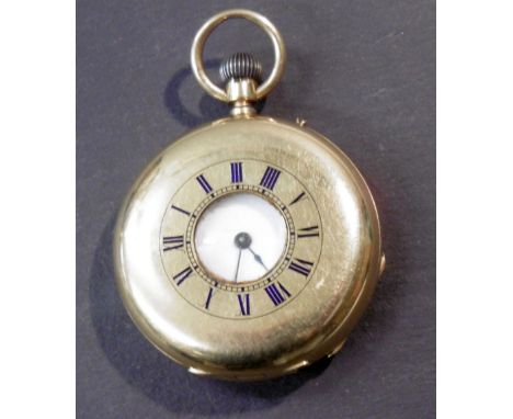 LADY'S 18CT HALF-HUNTING POCKET WATCH BY JOSEPH EGLESE &amp; SON, 28 BISHOPSGATE ST. WITHIN LONDON No. 33125. 1852 (59g).