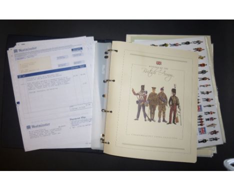 POSTAGE STAMPS, WESTMINSTER HISTORY OF THE BRITISH ARMY COLLECTION, IN AN ALBUM