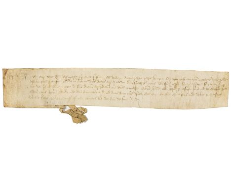 Medieval.- Farnham [?Surrey], John Bekyngton surrenders half of the land lying in Deryspath to the benefit of Robert Fitzwalt