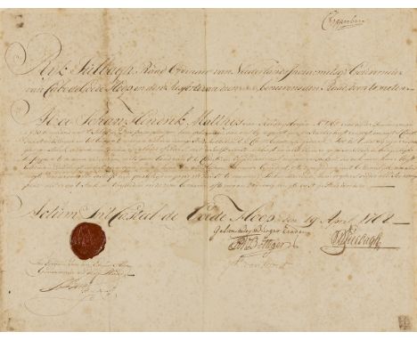 NO RESERVE Cape Colony.- Tulbagh (Ryk, Governor of the Dutch Cape Colony under the Dutch East India Company, 1699-1771) Freed
