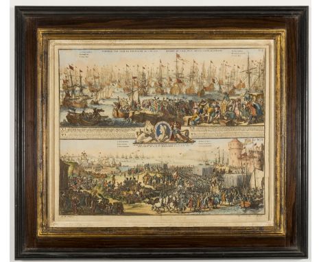 The Glorious Revolution.- Hooghe (After Romeyn de, 1645-1708) Vertrek van S.K.H.NA Engeland den n. Nov. 1688 Depart de S.A.R.