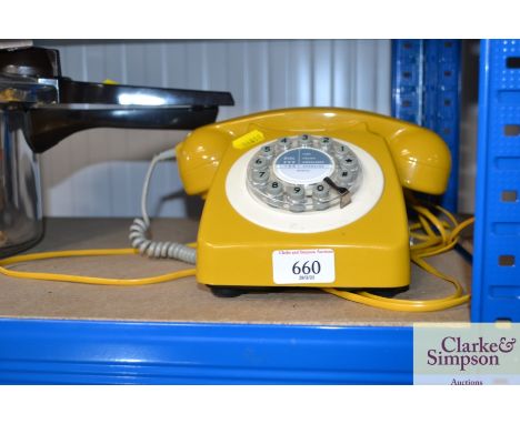 A retro style push button telephone