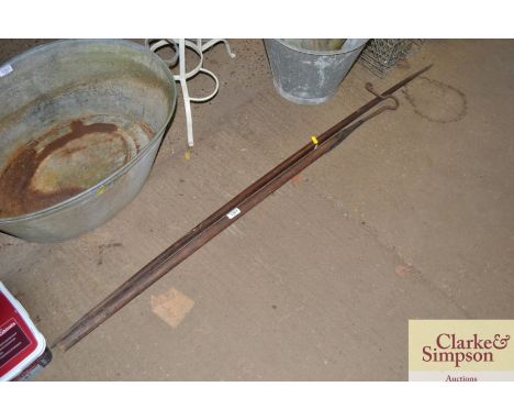 A shepherd's crook and wooden stick