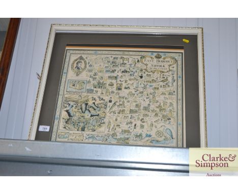 A framed and glazed print "East Bergholt Suffolk" AF