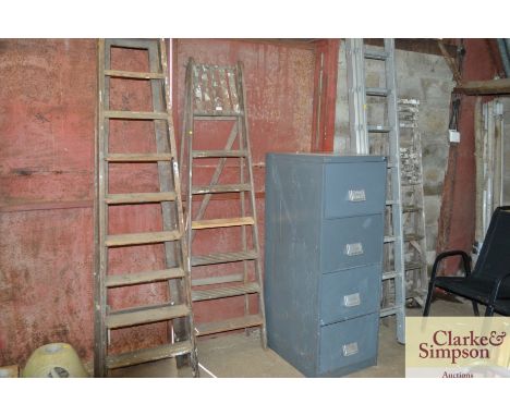 A wooden step ladder