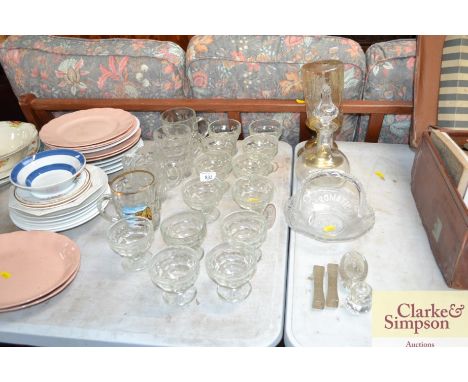 A quantity of table glassware