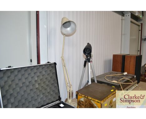 A vintage metal Angle Poise lamp on two step base for restoration