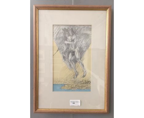 An original Dame Elizabeth Frink colour lithograph, illustration for the Illiad, 1966, 24 x 14 cm