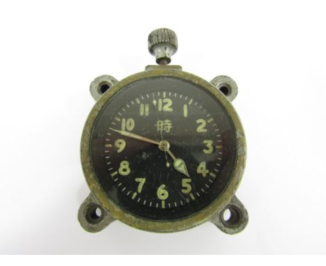 A Second World War Japanese aircraft cockpit clock