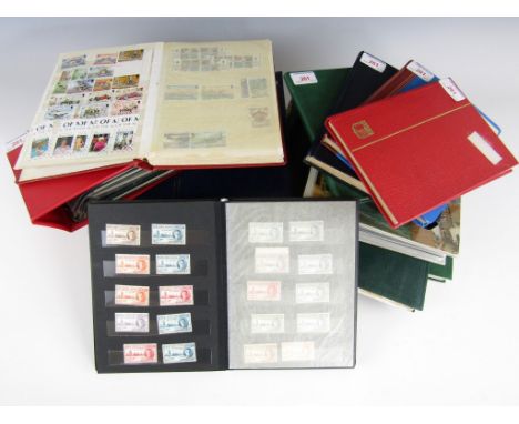A number of stamp albums, including Jersey, Guernsey, and Isle of Man, miscellaneous GB and Commonwealth including Victory se