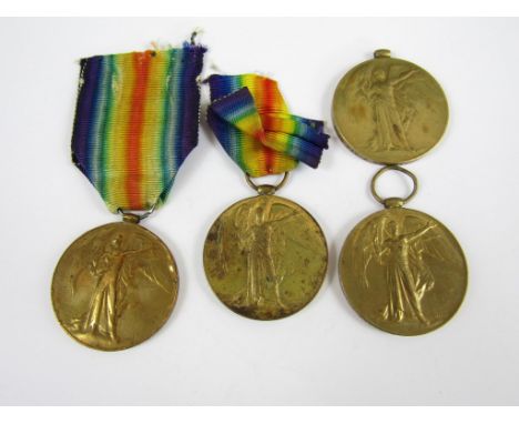 Four Allied Victory Medals, respectively to G-21704 Pte R Starkey Queen's Regiment, 693188 Pte D Pasquale 43rd Canadian Infan