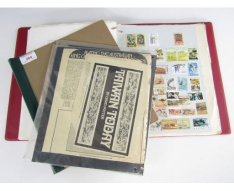A red Stanley Gibbons Commonwealth of Australia stamp album with contents together with further assorted Australian stamps 