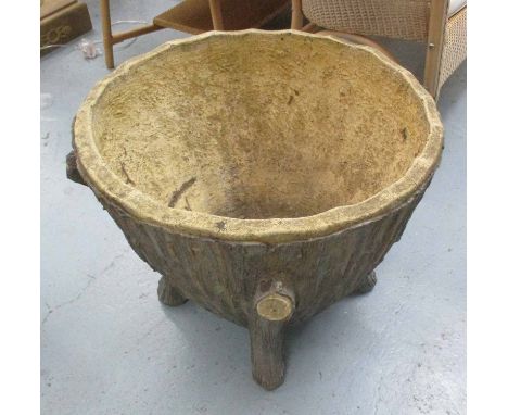 PLANTER, in naturalistic bark with branch detail, 60cm Diam x 50cm H.
