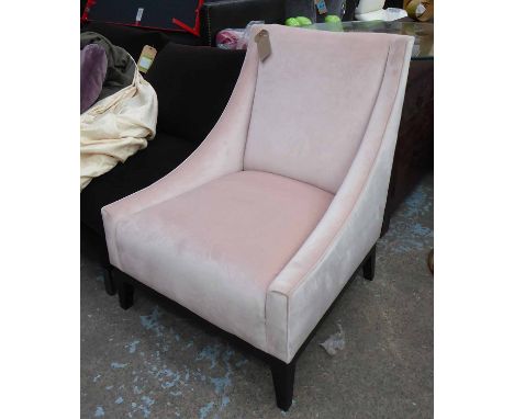 ARMCHAIR, French Art Deco style in light pink upholstery, 72cm W.