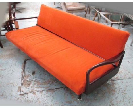 ATTRIBUTED TO GREAVES AND THOMAS SOFA BED, vintage 1960s English, 200cm W. (slight faults)