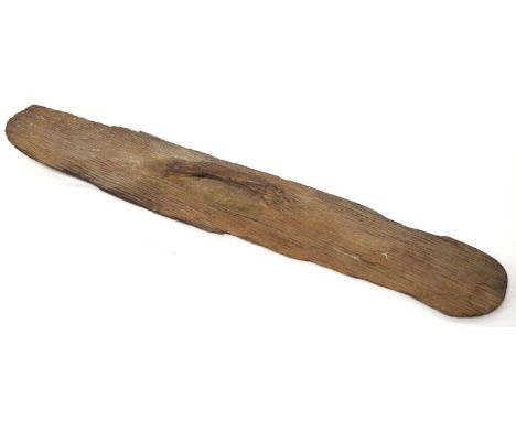 Western Australian aboriginal wunda shield, late 19th/early 20th century, with carved decoration of vertical and oblique line