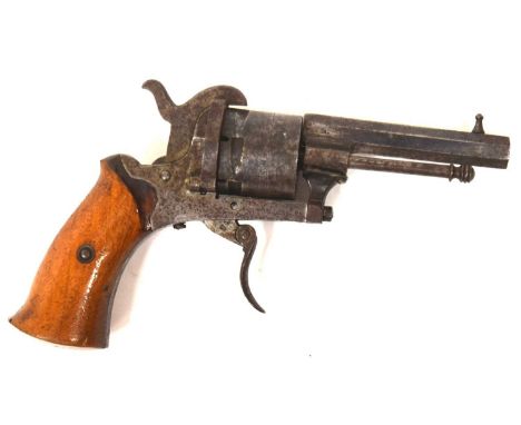 A 19th Century pin fire six shot 7mm pistol, the chamber stamped 'The Guardian American Model 1878', 7.3cm barrel