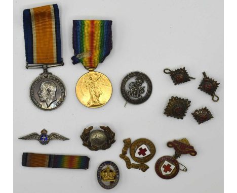 First World War British Medal Pair comprising of 1914-18 British War Medal and 1914- 1919 Victory medal impressed to Lieutena