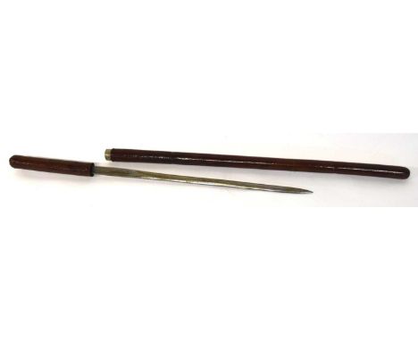 A SWAGGER SWORD STICK BY SWAINE &amp; ADENEY, late 19th/early 20th century, the 13 1/2" blade acid etched with foliate scroll