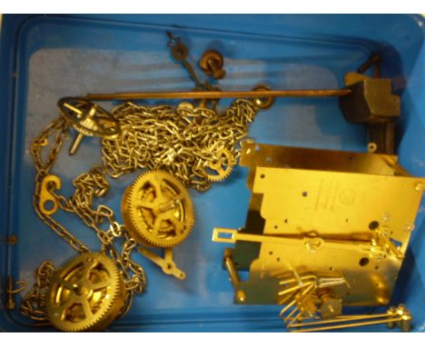 KIENINGER, GERMANY CLOCK MECHANISM PLUS OTHER CLOCK PARTS 