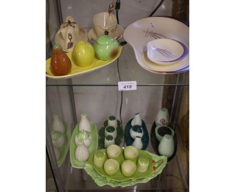 7 CARLTONWARE CONDIMENT SETS PLUS A FEW OTHER PLATES  