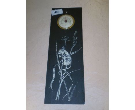 THERMOMETER WITH HARVEST MOUSE THEME ON SLATE 