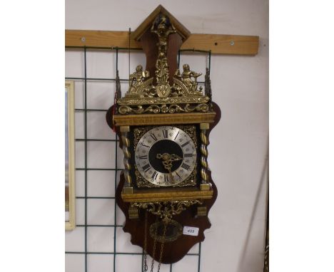 DUTCH WALL CLOCK WITH WEIGHTS AND PENDULUM 