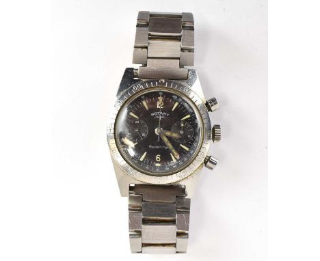ROTARY; a gentlemen's stainless steel Aquaplunge diver's watch, the black dial set with luminous markers, two subsidiary dial