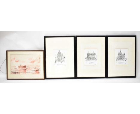 Various prints and pictures relating to Liverpool, to include Freida McKitrick, 'Waterfront, Going Home', 13 x19cm, Paul Butl
