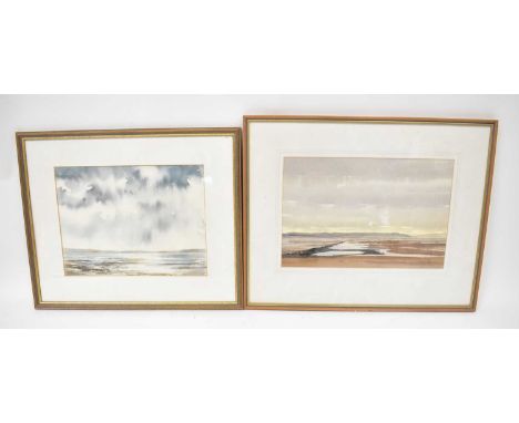 † JIM NICHOLSON; watercolour, 'Luskintyre, Harris', signed and dated 1983 lower right, signed dated and titled to label verso