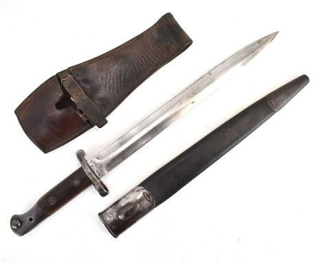 A British Army 1903 pattern sword bayonet, marked for the 7th April 1903, various touch marks to the bottom blade edge and re