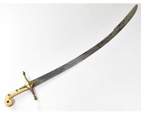 X A early 19th century Mameluke cavalry officer's sword, with 31" Kilij curved single-edged blade with 10.5" double-edged tip