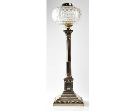 INDIAN ARMY 53RD SIKHS (FRONTIER FORCE); an Edward VII hallmarked silver Corinthian column lamp, inscribed to stepped gadroon