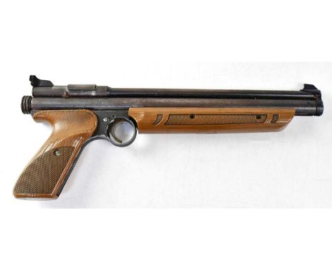 CROSMAN ARMS; an American Classic model 1377 .177" air pistol, with black painted alloy frame and wood-effect chequered plast