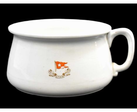 WHITE STAR LINE; a ceramic chamber pot, with emblem to the front, marked 3/1903 to the base (possibly March 1903) 11.5 x 20cm