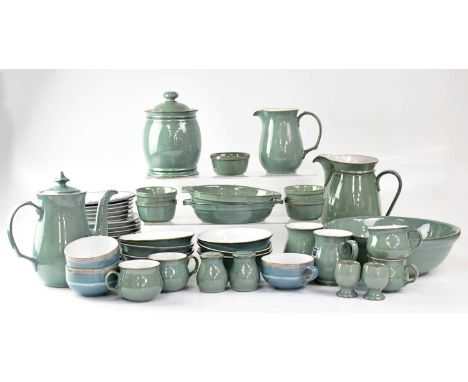 DENBY; a large quantity of tea, dinner and tableware, to include coffee pot, biscuit barrels, large serving bowl, tureen, mug