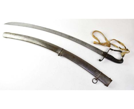 A 1796 pattern light cavalry trooper's sword, the 32" curved blade engraved 'Gill's Warranted' with wire bound leather grip, 