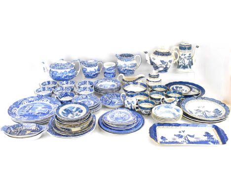 Approximately seventy-eight pieces of mixed blue and white transfer printed dinner and teaware to include thirty pieces of Bo