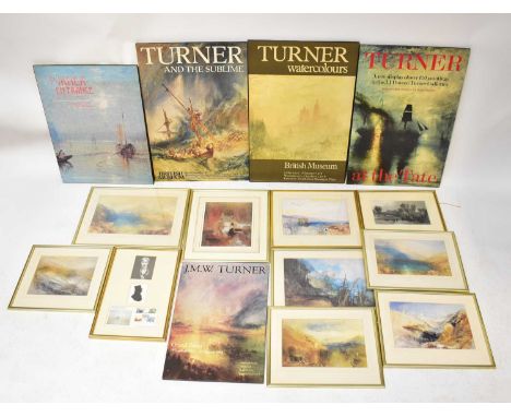 A quantity of prints relating to J. M. W. Turner, mostly prints of his work, including 'Venice', 52.2 x 80cm, framed and glaz