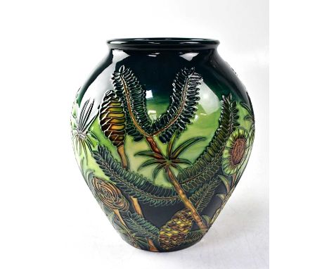 MOORCROFT; a limited edition vase in the 'Amazon Twilight' design, numbered 74, copyrighted for 1997, with impressed and pain