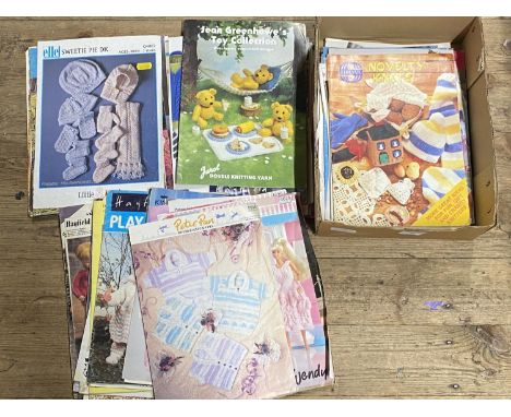A job lot of assorted vintage knitting patterns, mainly for soft toys, shipping unavailable