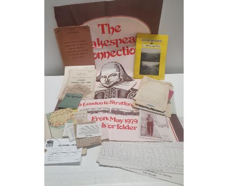 A selection of railway ephemera including an original vintage British Rail poster 