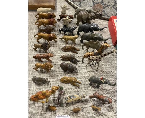 A selection of vintage metal safari animals 