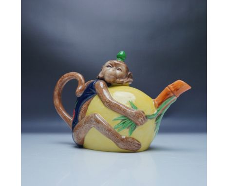 This Minton fine china Monkey Teapot is a whimsical and highly collectible piece from the Minton Archive Collection, original