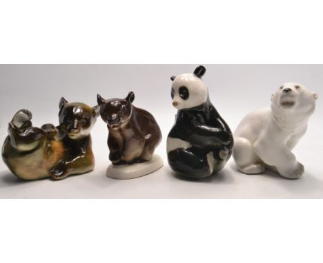 A STUNNING collection of 4 collectable ceramic bears to include one USSR.H: 13cm (tallest) approx In great condition,  no chi