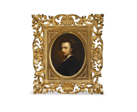 AFTER VAN DYCK Self-portrait, Oval, oil on board, 21 x 16cm In Florentine frame