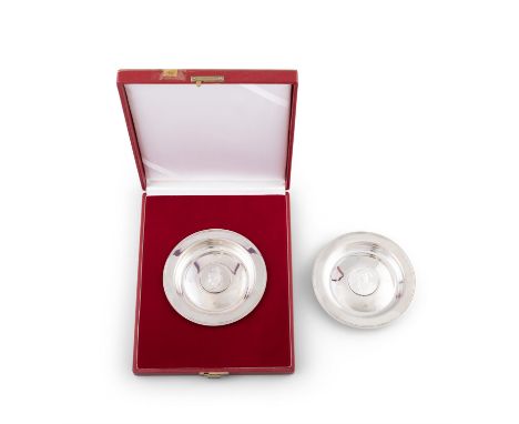TWO SILVER 'ROYAL LINEAGE SERIES' DISHES,London 1973 & 1975, mark of Silver Manufacturers Ltd., Limited editions of 1500, com